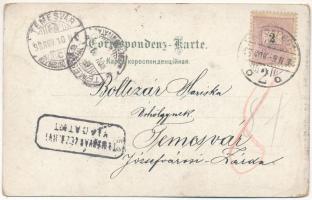 1898 (Vorläufer) Ternopil, Tarnopol; Art Nouveau, floral, litho (worn corners)