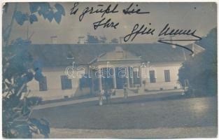 1912 Hídvég, Haghig (Háromszék); Gróf Nemes kastélya és a gróf saját levele / castle, owner's letter. photo (fl)