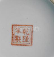 Nianquian Zhilong Kínai porcelán váza, kézzel festett, jelzett, hibátlan 17 cm