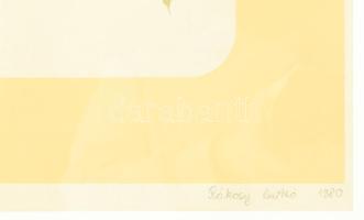 Rákosy Anikó (1948-): Huszárok. Szitanyomat, papír, jelzett, számozott (2/30), üvegezett fakeretben,...