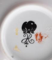 Hollóházi Szász Endre által tervezett ékszeres tálka, jelzett, hibátlan, d: 8 cm