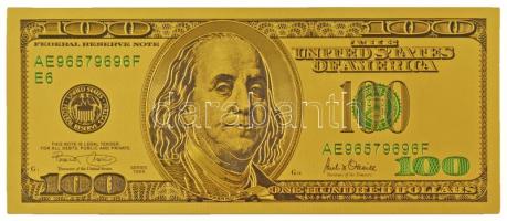 Amerikai Egyesült Államok 1968. 100$ Federal Reserve Note aranyozott bankjegy replika T:UNC USA 1968. 100 Dollars Federal Reserve Note gilt banknote replica C:UNC