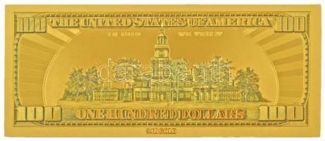 Amerikai Egyesült Államok 1968. 100$ "Federal Reserve Note" aranyozott bankjegy replika T:...