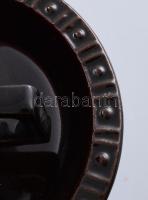 Kovács Éva (1938-2017): Kávés készlet. Mázas kerámia, hat személyes, jelzett, hibátlan