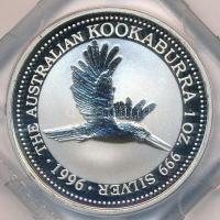 Ausztrália 1996. 1D Ag "Kacagójancsi" kapszulában (31,10g) T:BU  Australia 1996. 1 Dollar Ag "Kookaburra" in capsule (31,10g) C:BU  Krause KM#289