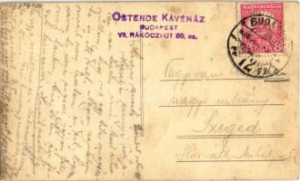 1928 Budapest VII. Ostende kávéház hegedűművésze: Vörös Feri + autográf levele és aláírása. D' ...