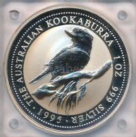 Ausztrália 1995. 1D Ag "Kacagójancsi" kapszulában (31,10g) T:BU  Australia 1995. 1 Dollar Ag "Kookaburra" in capsule (31,10g) C:BU  Krause KM#260