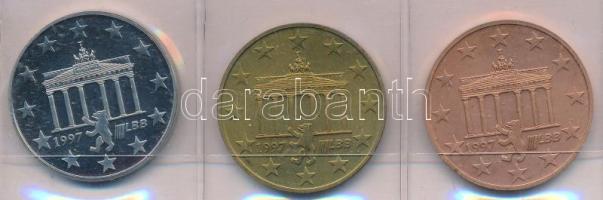 Németország 1997. 1,1/2E + 2,1/2E + 10E "Európa-hét" euró fantáziaveretek T:BU,PP patina, ...