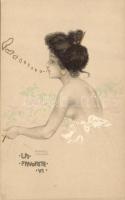 Lady smoking litho s: Raphael Kirchner