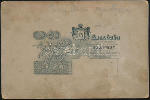 cca 1910 Házaspár portréja, keményhátú fotó Beck Ödön budapesti műterméből, 10,5×6,5 cm