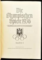 Olympia 1936. Die Olympischen Winterspiele vorschau auf Berlin. Band I. A berlini olimpia gyűjtőalbuma, kompletten beragasztott képpel Német nyelven. Kiadói aranyozott, festett egészvászon-kötésben, jó állapotban.