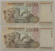 1998. 2000Ft "CA" + 2013. 2000Ft "CC" T:F