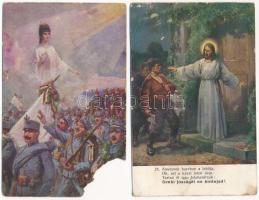 5 db RÉGI osztrák-magyar katonai képeslap vegyes minőségben / 5 pre-1945 K.u.k. military postcards i...