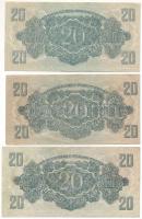 1944. 20P "A Vöröshadsereg Parancsnoksága" (3db) T:F szép papír Adamo P45