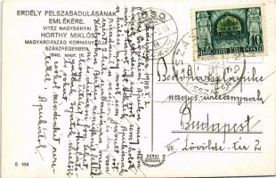 1940 Szászrégen, Reghin; bevonulás, Vitéz Nagybányai Horthy Miklós Magyarország kormányzója és Purgl...