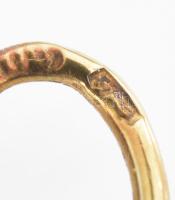 Arany (Au) 14K akvamarinköves fülbevalópár, jelzett, 1,5×0,8 cm, bruttó: 3,4 g