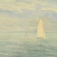 Dul Lajos (1894 - 1966): A Balaton Balatonszepezdnél 1940. Akvarell, papír, Jelzett, üvegezett keret...