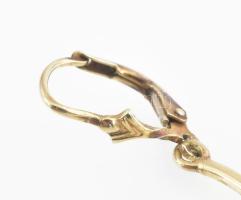 Arany (Au) 14K art deco köves fülbevalópár, jelzett, 4,9×0,6 cm, nettó: 4,7 g
