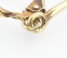 Arany (Au) 14K art deco köves fülbevalópár, jelzett, 4,9×0,6 cm, nettó: 4,7 g