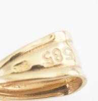 Arany (Au) 14K áttört szív medál, jelzett, 1,8×1,3 cm, nettó: 1 g