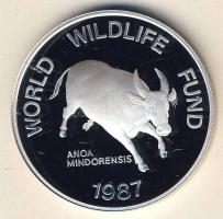 Fülöp-szigetek 1987. 200P Ag "WWF-Mindoro bivaly" T:PP Csak 25.000db! Tanúsítvánnyal!