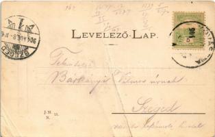 1904 Kovászna, Covasna; Sétatér a járásbíróság épületével / promenade with court building (fa)