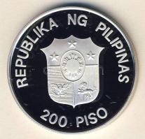 Fülöp-szigetek 1987. 200P Ag "WWF-Mindoro bivaly" T:PP Csak 25.000db! Tanúsítvánnyal!