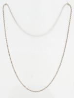 Ezüst(Ag) hengeres, fonott fantáziaszemes nyaklánc, jelzett, h: 45,5 cm, nettó: 8,5 g