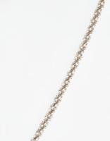 Ezüst(Ag) hengeres, fonott fantáziaszemes nyaklánc, jelzett, h: 45,5 cm, nettó: 8,5 g