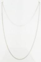 Ezüst(Ag) lapos pancer nyaklánc, jelzett, h: 50 cm, nettó: 10,2 g