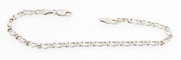 Ezüst(Ag) dupla szemes fantázia karkötő, jelzett, h: 18 cm, nettó: 2,2 g