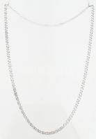 Ezüst(Ag) dupla szemes fantázia nyaklánc, jelzett, h: 45 cm, nettó: 8,3 g