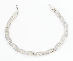 Ezüst(Ag) háromszálas fonott kígyó karkötő, jelzett, h: 17,5 cm, nettó: 3,8 g