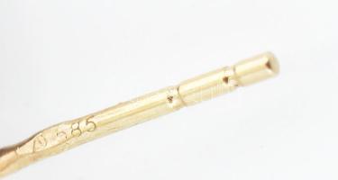 Fülbevaló, fehér, sárga és rózsaarany: 14K arany (Au) 1,06 g Jelzett