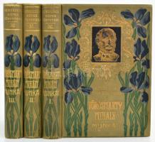 Vörösmarty Mihály munkái 1-3. kötet. Gyulai Pál bevezetésével. Remekírók Képes Könyvtára. Bp., 1906, Lampel R. (Wodianer F. és Fiai.) Magyar művészek képeivel. Kiadói aranyozott, festett egészvászon-kötés, Leszik-kötés, festett lapélekkel, kissé kopott,kissé foltos borítóval.