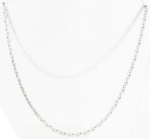 Ezüst(Ag) dupla szemes lapos, fonott kígyó nyaklánc, jelzett, h: 45 cm, nettó: 9,5 g