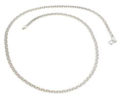 Ezüst(Ag) meandermintás lapos kígyó nyaklánc, jelzett, h: 41,5 cm, nettó: 4,9 g