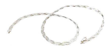 Ezüst(Ag) figaro karkötő, jelzett, h: 21 cm, nettó: 5,5 g