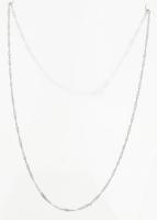 Ezüst(Ag) csavart, fonott nyaklánc, jelzett, h: 50 cm, nettó: 2,6 g