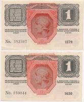 1916. 1K zöld "DEUTSCHÖSTERREICH" felülbélyegzéssel (2x) T:AU,XF
Hungary 1916. 1 Krone wi...
