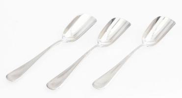 Ezüst(Ag) fűszerkanál, 3 db, jelzett, h: 11,5 cm, nettó: 52,4 g