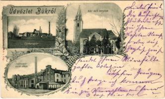 1899 (Vorläufer) Bük, Cukorgyár, Római katolikus templom. Art Nouveau, floral (vágott / cut)