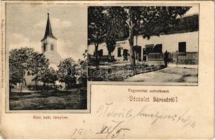 1903 Sárosd, Római katolikus templom, gyógyszertár, Fogyasztási szövetkezet üzlete és saját kiadása (EK)