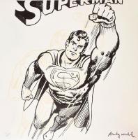 Andy Warhol (1928-1987): Superman. Ofszet litográfia, papír, jelzett a nyomaton. Kézzel sorszámozott 90/2400 CMOA Carnegie Museum of Art - New York, szárazpecséttel, pecséttel, hologrammal jelzett 80x60 cm Feltekerve / Offset-ithography