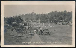 1915 Az osztrák-magyar cs. és kir. 4. hadtestparancsnokság tábora a keleti fronton. Eredeti fotó, 14,5x9 cm / 1915 Camp of the Austro-Hungarian 4th Corps Headquarters (K. u. k. 4. Korps-Kommando) on the Eastern Front. Original photo, 14.5x9 cm