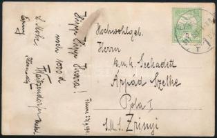 1911 A Fiumei Tengerészeti Akadémia 1914-ben tervezett végzős osztályának csoportképe. Hátoldalán né...