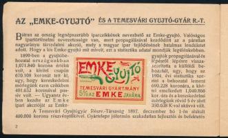 1906 Kolozsvár, EMKE "Pártoljuk a honi ipart!" felkarolt iparcikkek jegyzéke, benne mintac...