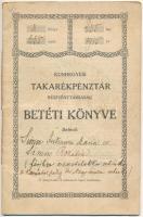 Kunhegyes 1915. Kunhegyesi Takarékpénztár betéti könyve, bejegyzésekkel, hátoldalán viaszpecséttel