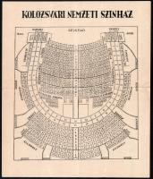 cca 1930 A Kolozsvári Nemzeti Színház nézőtere, hajtott, 31×26 cm