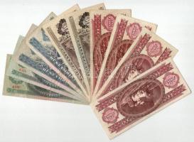 1962-1995. 10db-os vegyes 10-20-50-100Ft-os bankjegy tétel, mind különböző évszámú T:F,VG